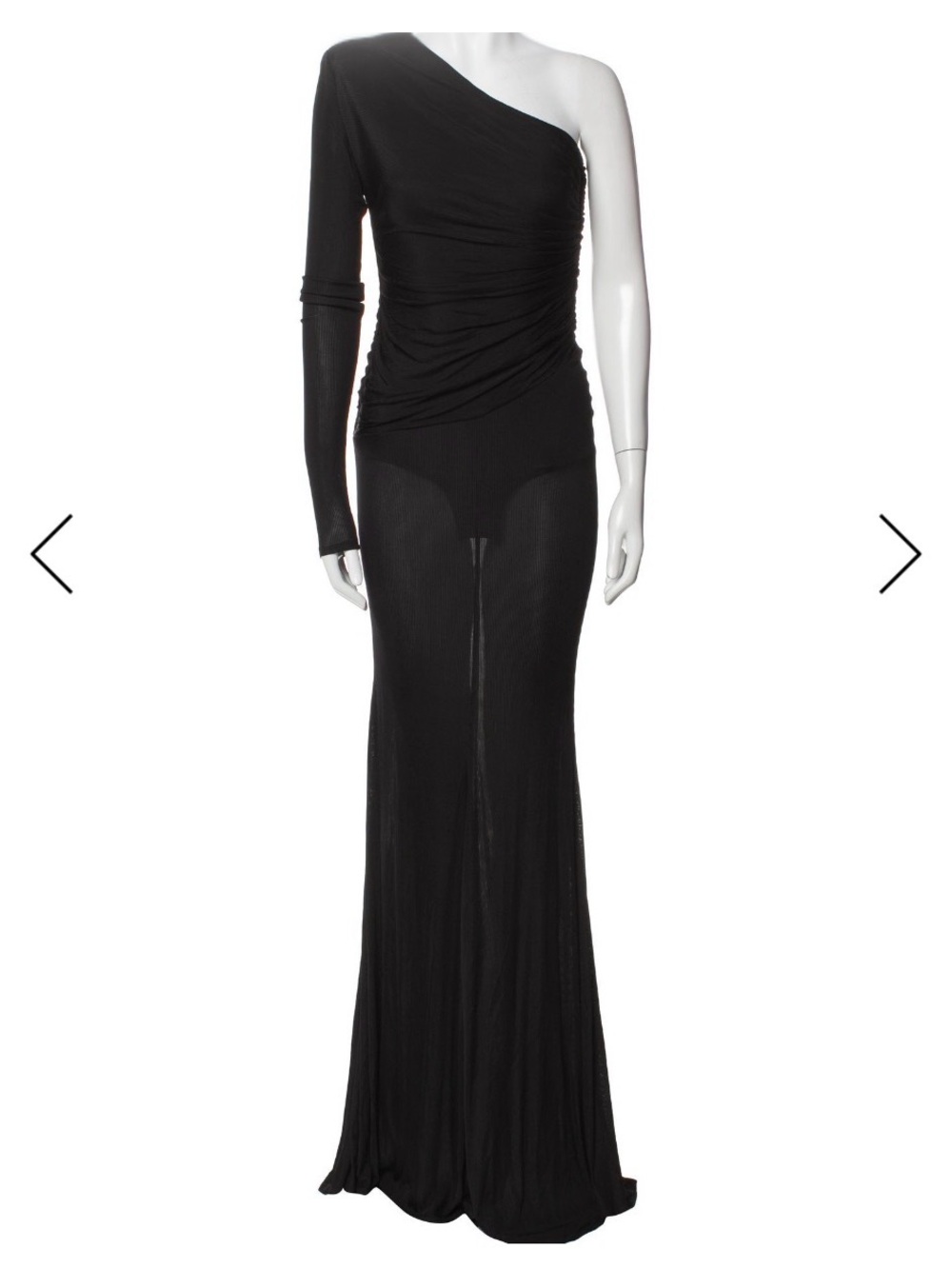 Alexandre Vauthier Elegant One-Shoulder Black Ruched Evening Dress 36/4 NWT